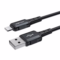 Acefast MFI USB - Lightning kabelis 1.8m, 2.4A melns (C4-02 A melns)