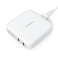 Choetech PD8008 100W GaN ātrās uzlādes lādētājs 2x USB-A / 2x USB-C - balts