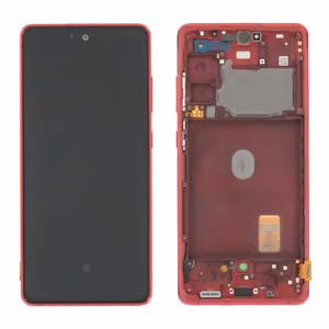 LCD ekrāns Samsung G780/G781 S20 FE ar skārienjutīgo ekrānu un rāmi Cloud Red oriģināls (service pack)