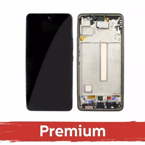 LCD displejs saderīgs ar Samsung A536 A53 5G ar rāmi / melns / OEM