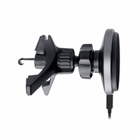 Viedtālruņa turētājs ar bezvadu lādētāju SBS TESUPMAGWIR15W, stiprināms pie ventilācijas atveres, saderīgs ar MagSafe – melns