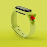 Siksna Xmas Xiaomi Mi Band 3 / 4 Ziemassvētku silikona siksna aproce ar īlex - zaļa