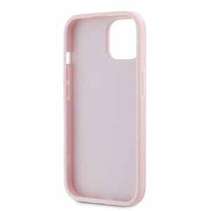 Karl Lagerfeld Diagonal Quilted Script case for iPhone 15 Plus / 14 Plus - pink