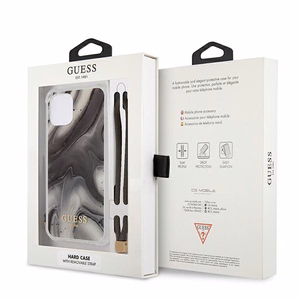 Guess GUHCP12SKSMAGR iPhone 12 mini 5,4 pelēks ciets vāciņš Marble kolekcija