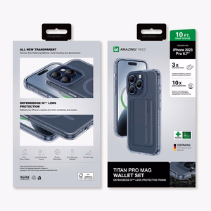 Amazing Thing Titan Pro Mag maciņa apvalks 10FT IP156.7PTWBU Iphone 15 Pro Max tumši zila ar statīvu