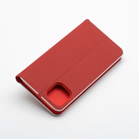 LUNA Book Carbon viedtālruņa apvalks sarkans