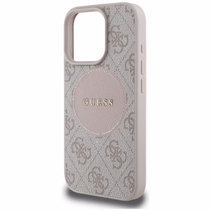Guess 4G Circle Classic Logo MagSafe iPhone 16 Pro apvalks - rozā