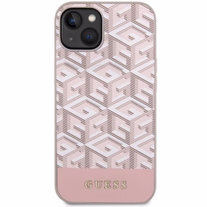 Guess GUHMP14MHGCFSEP iPhone 14 Plus 6.7" rozā/rozā cietais apvalks GCube Stripes MagSafe