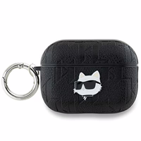 Karl Lagerfeld Monogram Choupette Head viedtālruņa apvalks AirPods Pro 2 - melns