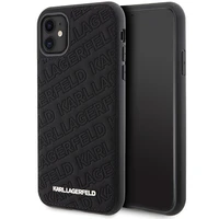 Karl Lagerfeld Quilted K Pattern viedtālruņa apvalks iPhone 11 / Xr - melns