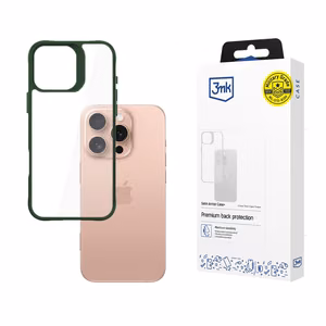 3mk Satin Armor Case+ Green for Apple iPhone 16 Pro - transparent