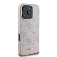 Guess 4G Bottom Stripe viedtālruņa apvalks iPhone 16 Pro - rozā
