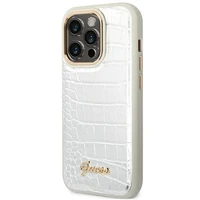 Guess Croco Collection viedtālruņa apvalks iPhone 14 Pro 6.1 - sudrabains