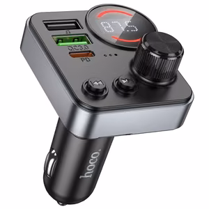 Transmiter samochodowy bluetooth Hoco 2 x USB A + USB C QC3.0 PD 48W E86 czarny