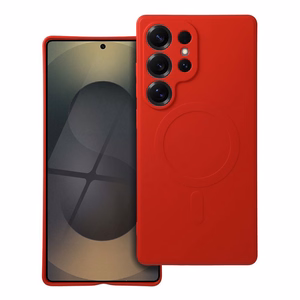 Viedtālruņa apvalks no silikona ar MagSafe, piemērots SAMSUNG S25 Ultra, sarkanā krāsā