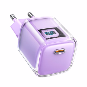 Acefast A53 PD 30W GaN USB-C lādētājs ar ekrānu - violets