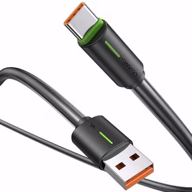 USAMS Kabelis USB-C 3A YU Series 1m USB-C/USB-A melns SJ732USB01 (US-SJ732)