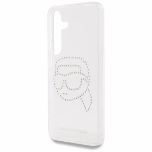 Karl Lagerfeld viedtālruņa apvalks ar rhinestones Karl Head logotipu Samsung Galaxy S25 caurspīdīgs