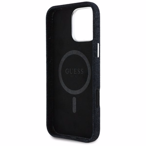 Guess džinsinis trikampio logotips MagSafe iPhone 16 Pro Max viedtālruņa apvalks (m) - melns (m)