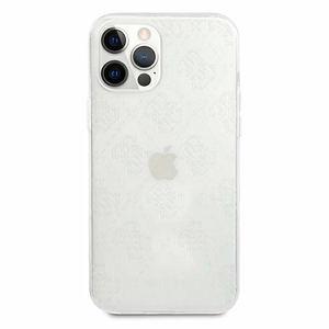 Guess GUHCP12M3D4GTR iPhone 12/12 Pro 6.1" caurspīdīgs cietais apvalks 4G 3D raksta kolekcija