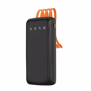 Dudao K6Pro universāls 10000mAh portatīvais lādētājs ar USB, USB Type C, Lightning kabeļiem, melns (K6Pro-black)