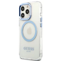 Guess GUHMP13LHTRMB iPhone 13 Pro / 13 6,1" zils/zils hard maciņš Metal Outline Magsafe
