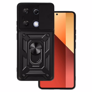 Bīdāmās kameras bruņu viedtālruņa apvalks Xiaomi Redmi Note 13 Pro 4G melns