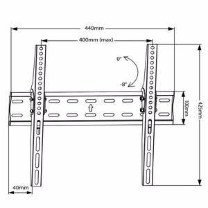 MACLEAN BRACKETS MC-862 Original Extra Sturdy Adjustable Easy Installation TV Bracket 26-55" 40kg Universal Black max Vesa 400x400