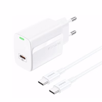 FONENG tīkla lādētājs EU65 PD 20W 1xUSB-C + kabelis USB-C - USB-C balts