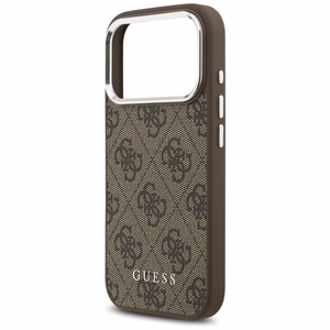 Guess 4G Classic Logo magnētiskais viedtālruņa apvalks iPhone 17 Pro - brūns