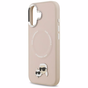 Karl Lagerfeld Karl & Choupette Pins Magnētiskais apvalks viedtālrunim iPhone 17 Pro - rozā