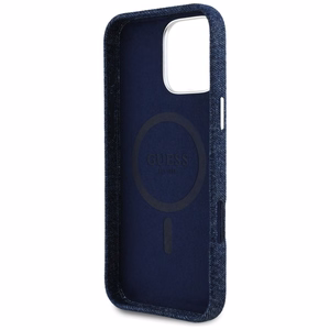 Guess džinsinis trikampio logotips MagSafe iPhone 16 Pro Max viedtālruņa apvalks (m) - zils (m)