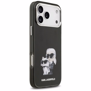 Karl Lagerfeld IML Aquarelle Karl & Choupette & Logo Magnētiskais viedtālruņa apvalks iPhone 17 Pro Max - melns