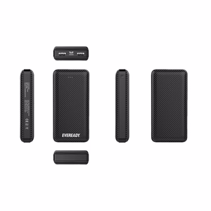 Eveready PX20B ārējais akumulators, 20000 mAh, 2 × USB-A, melns
