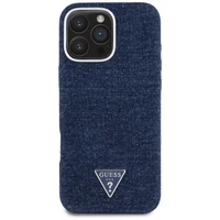 Guess džinsinis trikampio logotips MagSafe iPhone 16 Pro viedtālruņa apvalks (m) - zils (m)