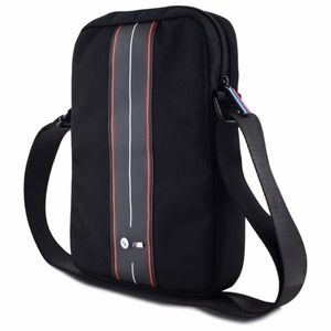 BMW Nylon Red Stripe soma planšetdatoram līdz 8 collām, melna