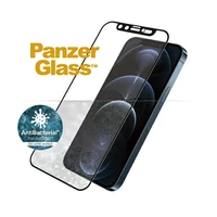 PanzerGlass E2E Microfracture antibakteriālais stikls ar kameras vāciņu ar Swarovsky kristālu iPhone 12 Pro Max - ar melnu rāmi