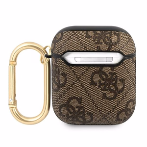 Guess GUA24GSMW AirPods apvalks brūns/brūns 4G Script Metal Collection