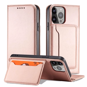 Magnet Card Case для iPhone 13 Pro чехол-кошелёк с держателем для карт розовый