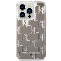 Karl Lagerfeld KLHCP14XLMNMS iPhone 14 Pro Max 6.7 "cietais apvalks sudraba / sudraba Šķidrs Mirdzums Monogramma