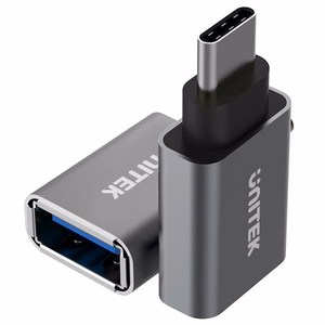 UNITEK Y-A025CGY kabeļa saskarnes adapteris USB Type-C USB Type-A Metālisks