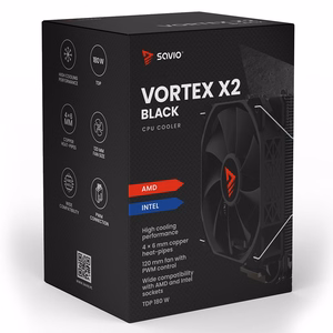Savio VORTEX X2 CPU dzesētājs melns