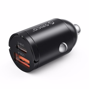 Orico MiniRing 30W USB-A + USB-C auto lādētājs - melns