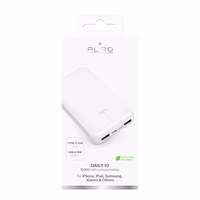Portatīvais lādētājs Puro Balta 10000mAh 12W 2xUSB-A + USB-C - balta