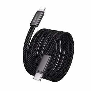 Plakans kabelis USB C uz Lightning Hoco PD 30W 1 m X125 melns