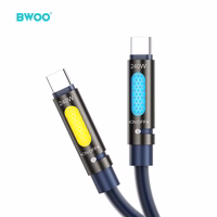 BWOO 240W Type C to Type C Data scented Kabelis With RGB Lighting melns X325C-C