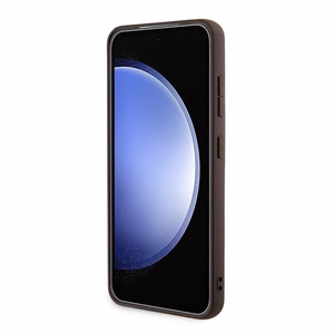 Guess 4G Metal Gold Logo viedtālruņa apvalks Samsung Galaxy A35 - brūns