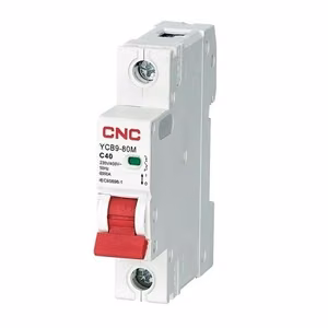 CNC YCB9-80M miniatūrais automātslēdzis, 1P, C40, 6 kA