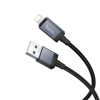 Kabelis USB A uz Lightning Hoco 2,4A ar ekrānu 1 m X118 melns