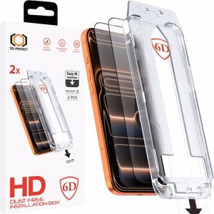 Tel Protect Dust-Free Easy Fit Full Glue 6D Tempered Glass for Iphone 17 Pro black - 2 pieces